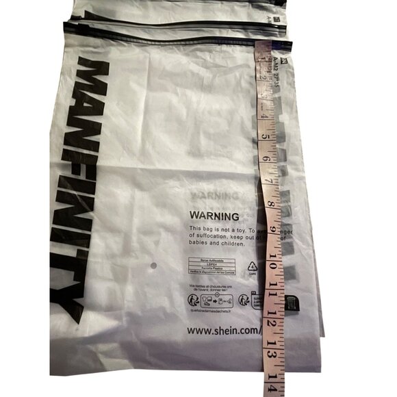 19~Mix Shein MANFINITY Clear Plastic Zipper Bags Reusable Storage For Clothing - Picture 4 of 7